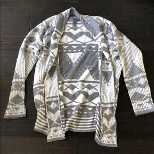 Grey and white Aztec pattern cardigan
